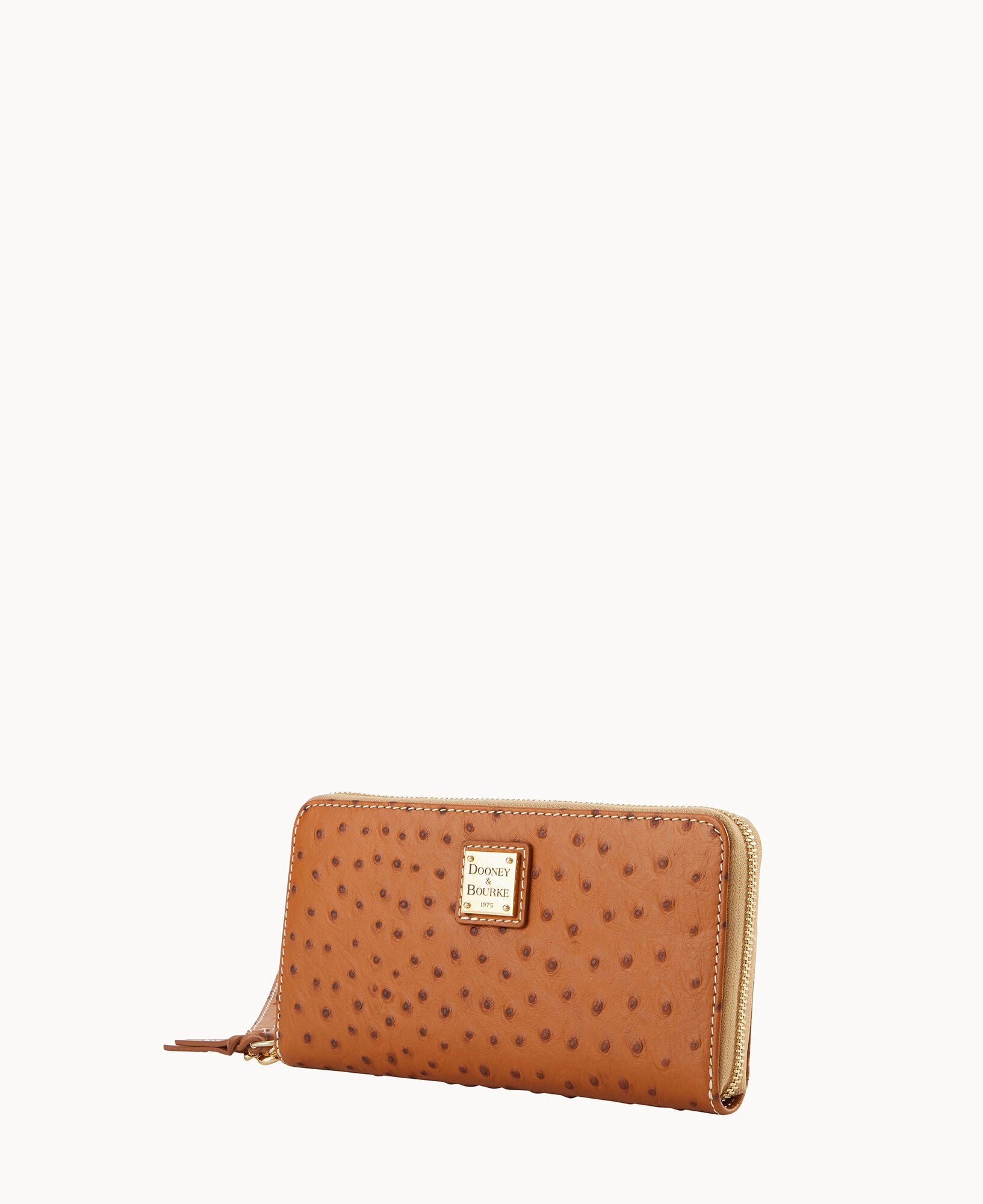 Ostrich Large Zip Around Wristlet - Image 8
