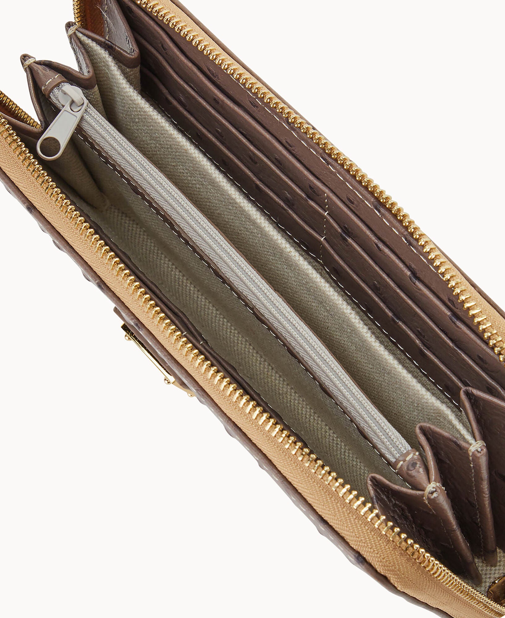 Ostrich Large Zip Around Wristlet - Image 3